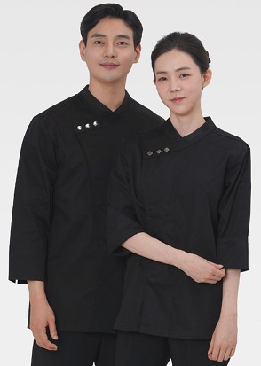 블랙 히든스냅 크로스넥 칠부조리복(남녀공용)