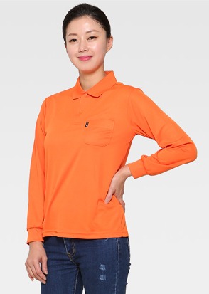 클론 베이직 오렌지 긴팔티셔츠(남여공용)