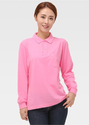 30수 PK 핑크 카라티 긴팔티셔츠(남여공용) - 춘추용